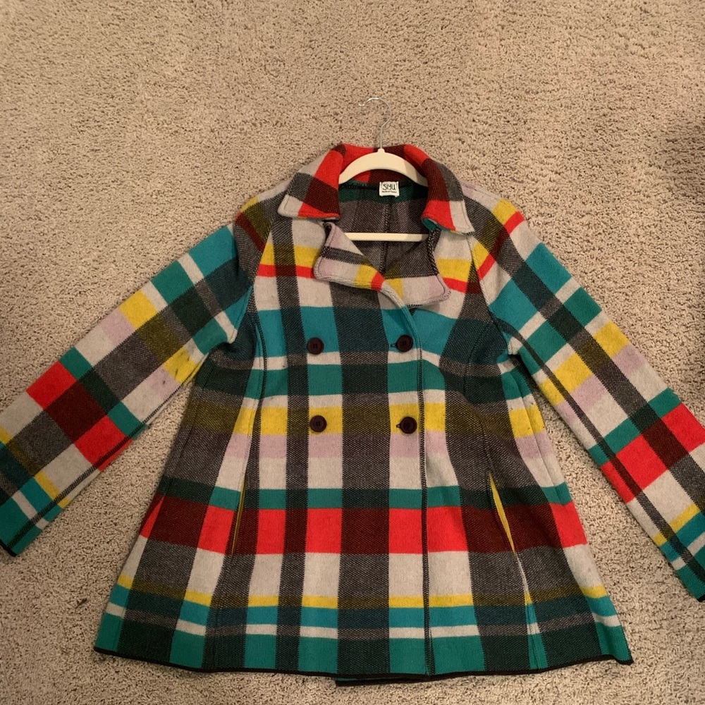 Anthropologie plaid peacoat by Siyu size small